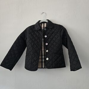 Burberry Kids Black Quilted Puffer Coat